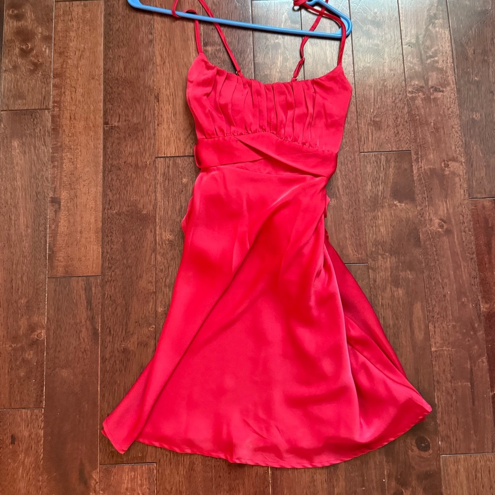 Red wrap dress